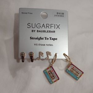 90s Music Note,Cassette, Microphone  Statement Earrings Set- 3 Pairs Sug…